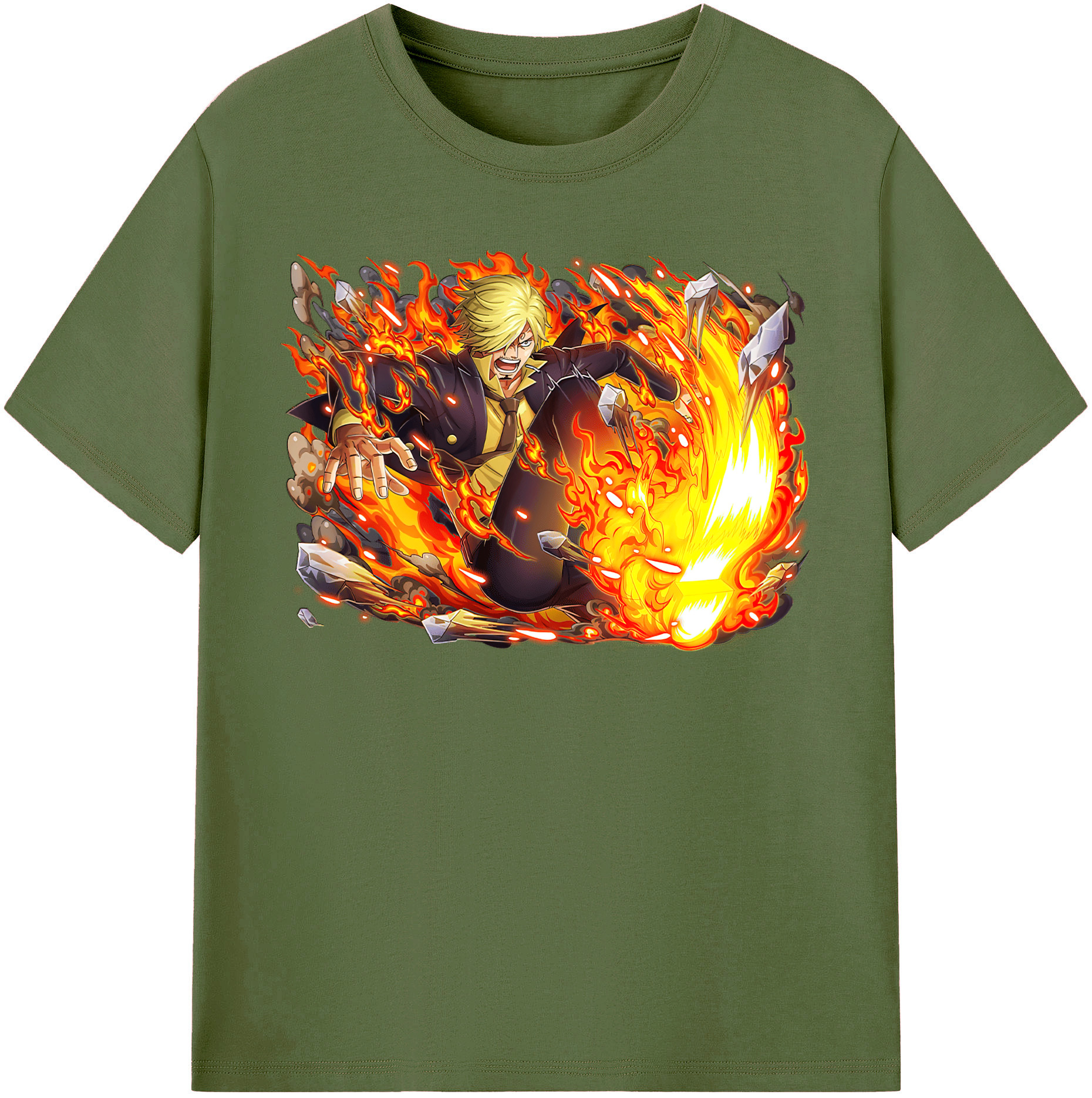 ワンピース サンジ ONE PIECE Sanji 綿100％半袖Tシャツ（フロントプリント）